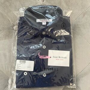 New stylish Isaac Mizrahi navy blue button-down dress shirt. Boys Size 8